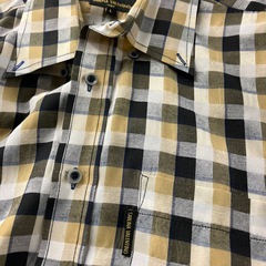 A2511-491 Sablina Valentino 長袖 ボタン ダウン シャツ チェック柄 イエロー系 保管汚れ有りの画像
