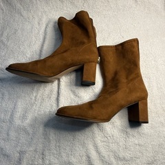 H&M レディース ブラウン アンクルハイソックスブーツ　40（25cm）の画像