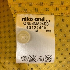 A2511-492 Niko and... 半袖 シャツ サイズ4  イエロー 保管汚れ有り の画像