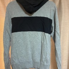 Champion チャンピオン パーカー スウェット L グレー 黒 バイカラー【現金・ネット決済可】の画像