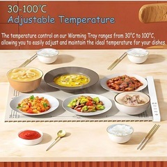 食品保温プレート シリコンマット フードウォーマー タイマー付き パーティーの画像