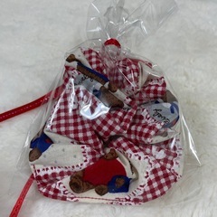 手作りシュシュ　テディベア柄の画像