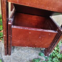 昭和レトロ＊木製サイドチェスト／引き出し2段 12月はじめ引き取り希望の画像