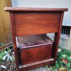 昭和レトロ＊木製サイドチェスト／引き出し2段 12月はじめ引き取り希望の画像