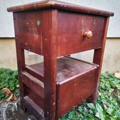 昭和レトロ＊木製サイドチェスト／引き出し2段 12月はじめ引き取り希望の画像