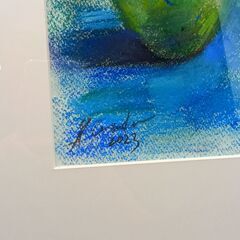 パステル画　小野寺良剛（おのでらよしたけ）　青りんごの画像