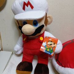 スーパーマリオブラザーズ　特大マリオ（白）＆特大こうら＆ブンブン＆星.?マークミニポーチ2個の画像