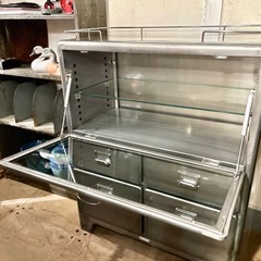 DULTON ダルトン CUP BOARD RAW S 120 メタルキャビネット ガラスキャビネット インダストリアル チェスト 収納家具 シェルフ ヴィンテージスタイル 店舗什器 / Display Cabinet Metal Storage Shelf Drawer Vintage Industrial Furnitureの画像