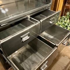 DULTON ダルトン CUP BOARD RAW S 120 メタルキャビネット ガラスキャビネット インダストリアル チェスト 収納家具 シェルフ ヴィンテージスタイル 店舗什器 / Display Cabinet Metal Storage Shelf Drawer Vintage Industrial Furnitureの画像