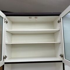 ★リユースのサカイ高崎店★TJ13481  食器棚 ダークブラウン H200.5×D42×W80 クリーニング済みの画像