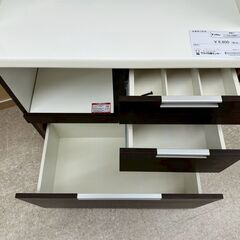 ★リユースのサカイ高崎店★TJ13481  食器棚 ダークブラウン H200.5×D42×W80 クリーニング済みの画像