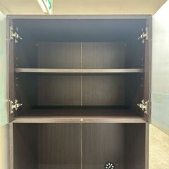 ★リユースのサカイ高崎店★TJ13482  食器棚 ダークブラウン H178×D39.5×W60 クリーニング済みの画像