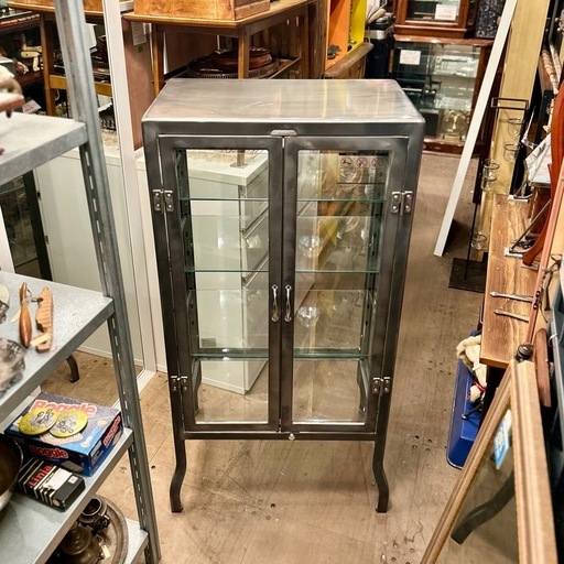 ダルトン　ドクターキャビネット S RAW　ガラスキャビネット　メタルキャビネット　ショーケース　ディスプレイ棚 DULTON Doctor Cabinet S RAW l glass showcase display shelf リビング収納　キッチン収納　キュリオケース　コレクションケース　展示　インダストリアル　Industrial Furniture