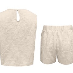 【新品未使用】セットアップ　ベージュ　パジャマ ベージュ　夏 ルームウェア 部屋着 薄手 寝間着の画像