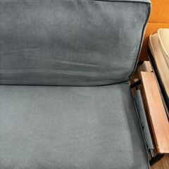 【ジモティー割あり】【ジャングル守口店】2人掛けソファー　ネイビー　リクライニングの画像