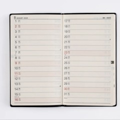 2026年 手帳 高橋書店 [No.120]ニューダイアリー スリム 1【黒】の画像
