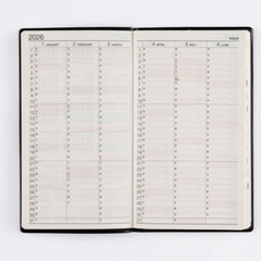 2026年 手帳 高橋書店 [No.120]ニューダイアリー スリム 1【黒】の画像