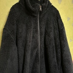 UNIQLO ユニクロ　フリース　服　アウター　もこもこXXLサイズ　大きめ　黒色の画像
