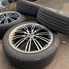 18inc 共豊製 シュナイター WX5 PCD114.3-5H 215/45R18 8分山タイヤ付…の画像