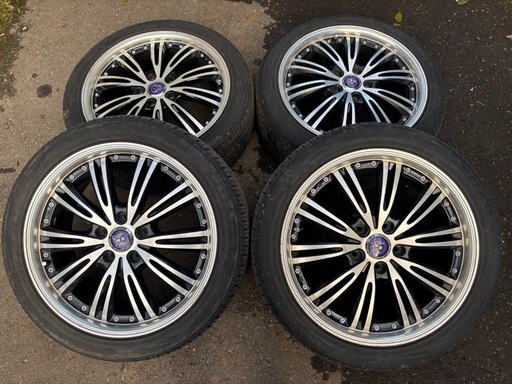 18inc 共豊製 シュナイター WX5 PCD114.3-5H 215/45R18 8分山タイヤ付…