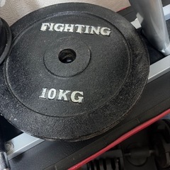 20kgプレート4枚、10kgプレート2枚、7.5kgプレート2枚、5kgプレート2枚、2.5kgプレート2枚、1.25kgプレート2枚の画像