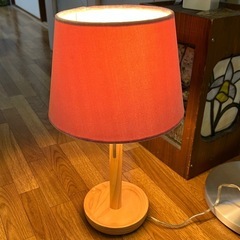 【イシグロ】ピンクのベロア生地　テーブルランプ　電気スタンド　💡の画像