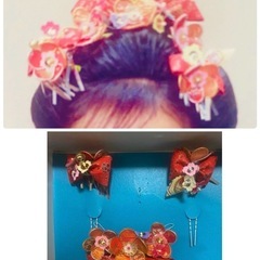 七五三 着物と帯と髪飾り３点SETの画像