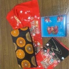 七五三 着物と帯と髪飾り３点SETの画像