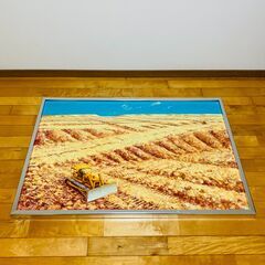 油絵 風景画 山肌 整地 油彩画の画像