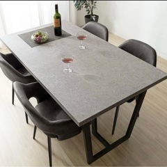 ダイニングテーブル140x80cm ストーン調　韓国風の画像
