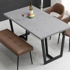 ダイニングテーブル140x80cm ストーン調　韓国風の画像