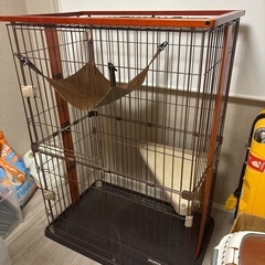 🐱キャットケージ 2段式　ペットケージ　猫用　コジマペットショップ購入　の画像