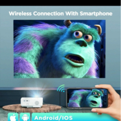 【高輝度】7500ルーメン　プロジェクター 800Pネイティブ解像度 1080Pサポート　WIFI小型ホーム Hi-Fiスピーカーの画像