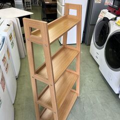 【✨お取引き中です✨】✨📚【おしゃれ4段ラック】スリムで万能‼️木目デザイン✨★6650★の画像