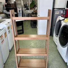【✨お取引き中です✨】✨📚【おしゃれ4段ラック】スリムで万能‼️木目デザイン✨★6650★の画像