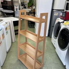 【✨お取引き中です✨】✨📚【おしゃれ4段ラック】スリムで万能‼️木目デザイン✨★6650★の画像