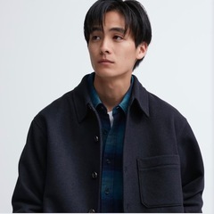 UNIQLO ユニクロ　オーバーシャツジャケット　ネイビー XLの画像