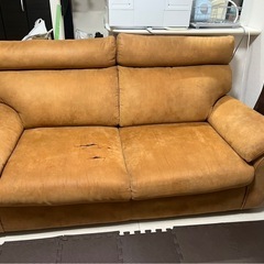 レザー風　ソファーの画像