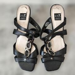 ⭐️サンダル⭐️ブラックストラップサンダル 23区　ヒール　サンダル　キャバ　水商売　24.0の画像