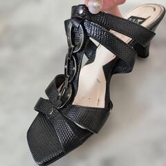 ⭐️サンダル⭐️ブラックストラップサンダル 23区　ヒール　サンダル　キャバ　水商売　24.0の画像