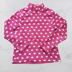 ⭐️UNIQLO⭐️ ピンク ハート柄 長袖カットソー 120 フリースの画像