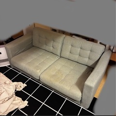 IKEA ソファ　2-3人掛けLANDSKRONA ランズクローナ 2人掛けソファ, グンナレド ライトグリーン/メタルの画像