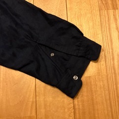 GLOBAL WORK フレンチリネンブレンド ネイビーシャツ Sサイズの画像