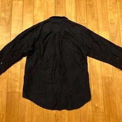 GLOBAL WORK フレンチリネンブレンド ネイビーシャツ Sサイズの画像