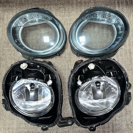 ヘッドライト リペアレンズ 左右セット フィアット FIAT 500 ハロゲン スモーククリヤー レンズ以外は部品取り