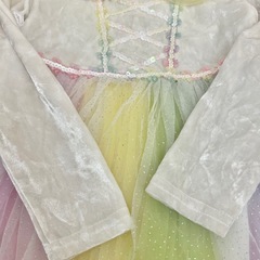 ユニコーン風ワンピース！プリンセスドレス！虹色ワンピース！サイズ120cm の画像