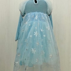 FROZENアナと雪の女王風ワンピース　エルサドレス　中古！サイズ100cmの画像