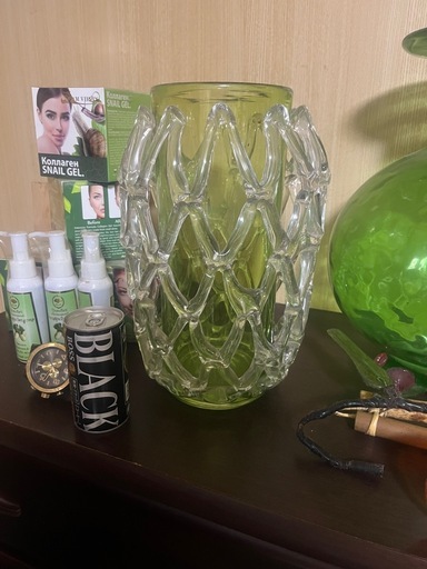 琉球ガラスあさがお付き花瓶セット