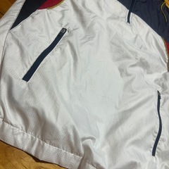 asics ハーフジップジャージ ネイビー/ホワイト/レッドの画像