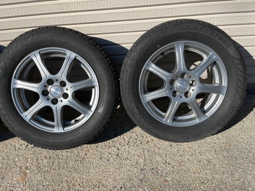 アルミホイール4本 PCD100 195/65R15スタッドレスタイヤ溝なし